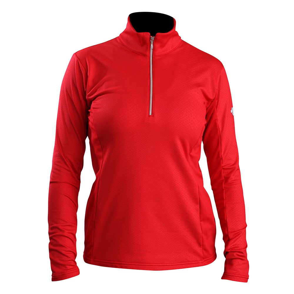 Descente Bailey T-Neck Womens Mid Layer, Electric Red, 256