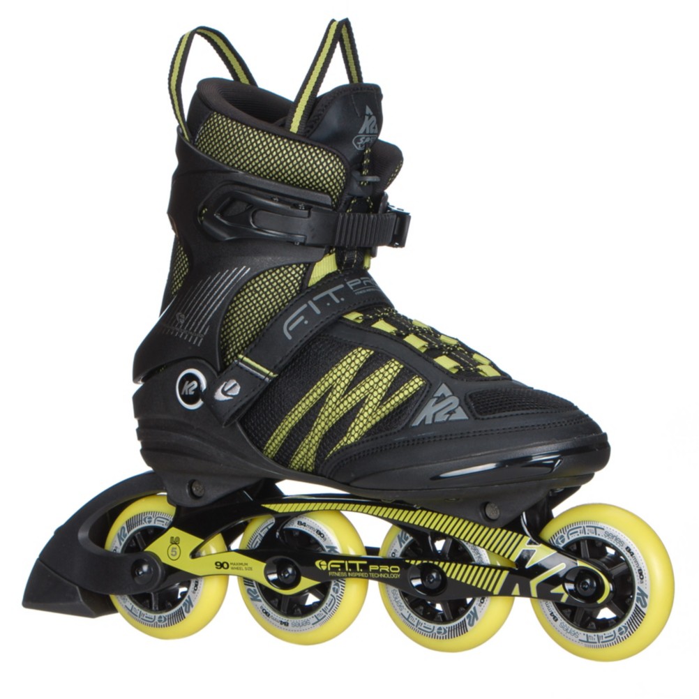 K2 F.I.T. Pro 84 Inline Skates 2017, Black-Yellow, 256