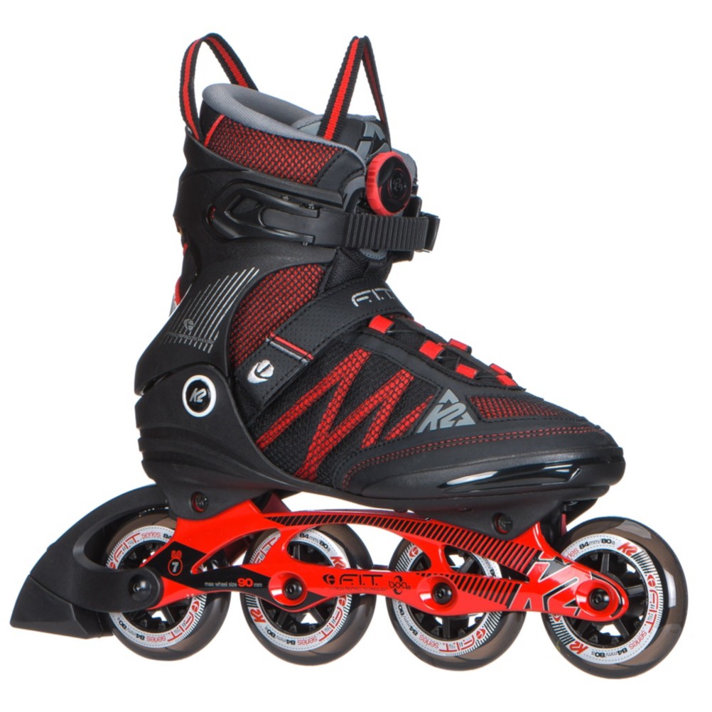 K2 F.I.T. Boa Inline Skates 2017, Black-Red, 256