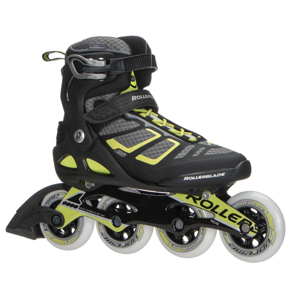 Rollerblade Macroblade 90 ALU Inline Skates 2017, Black-Lime, 256