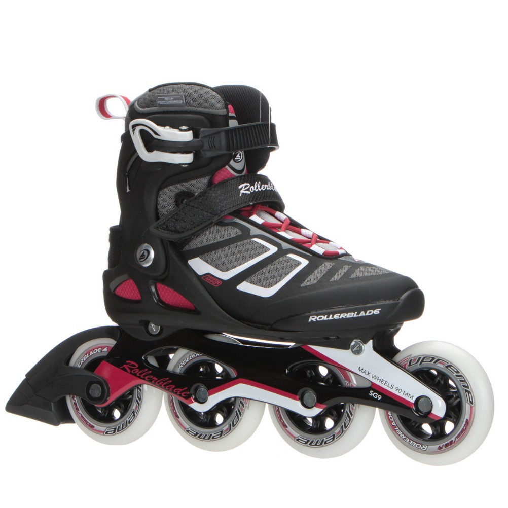 Rollerblade Macroblade 90 ALU Womens Inline Skates 2017, Black-Cherry, 256