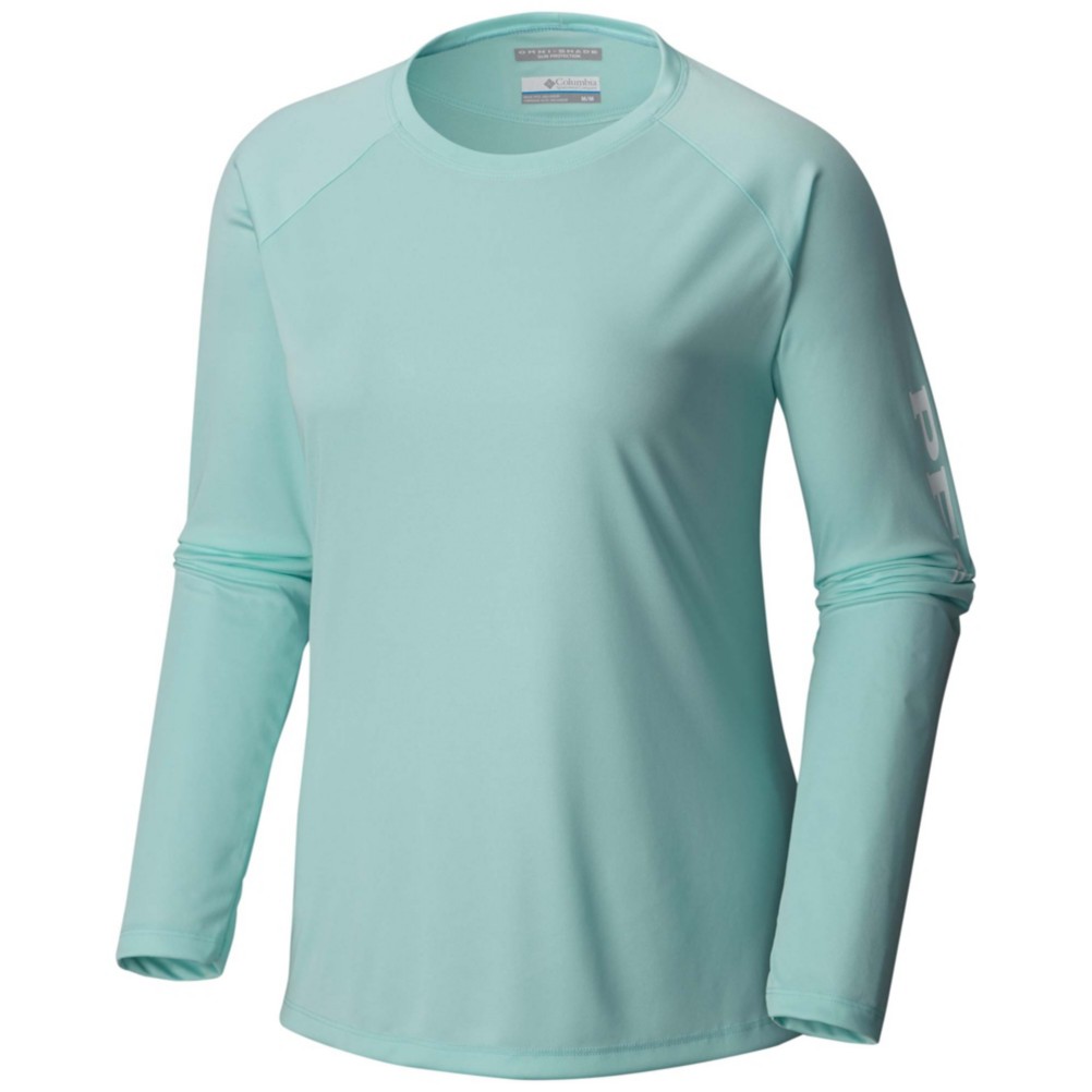 Columbia PFG Tidal Tee II Long Sleeve Womens Shirt, Blueglass-White, 256