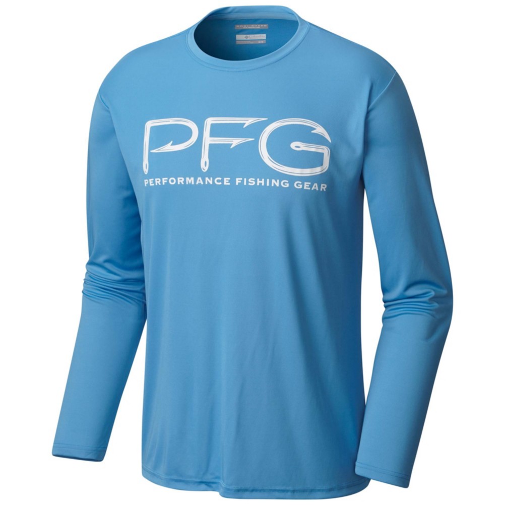 Columbia PFG Terminal Tackle Hooks Mens Shirt, Yacht-White, 256