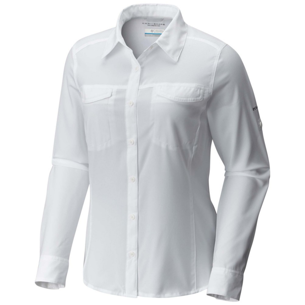 Columbia Silver Ridge Lite Long Sleeve Womens Shirt, White, 256
