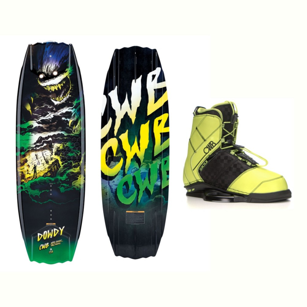 cwb dowdy wakeboard with ltd faction bindings