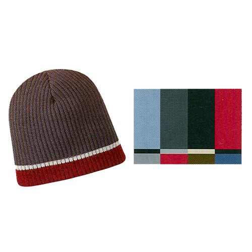 Schuessier Knitting 3-Color Stripe Beanie - Mens 