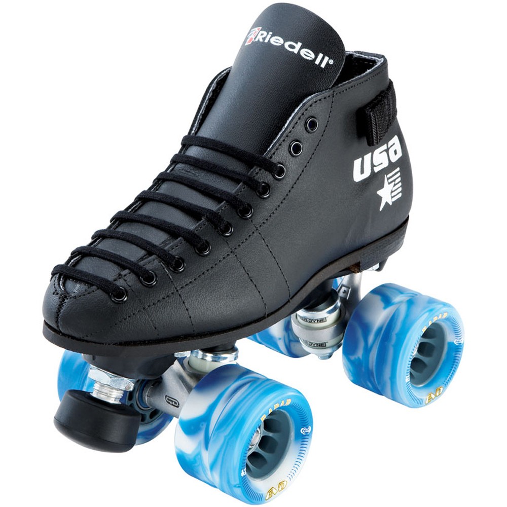 Riedell 122 Cobalt Boys Speed Roller Skates, Black, medium