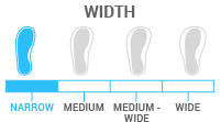 Width: Narrow - boot width of 95-99mm; ideal for racers and experts