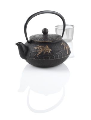 Teavana Japanese Goldfish Cast Iron Teapot, Blackgold