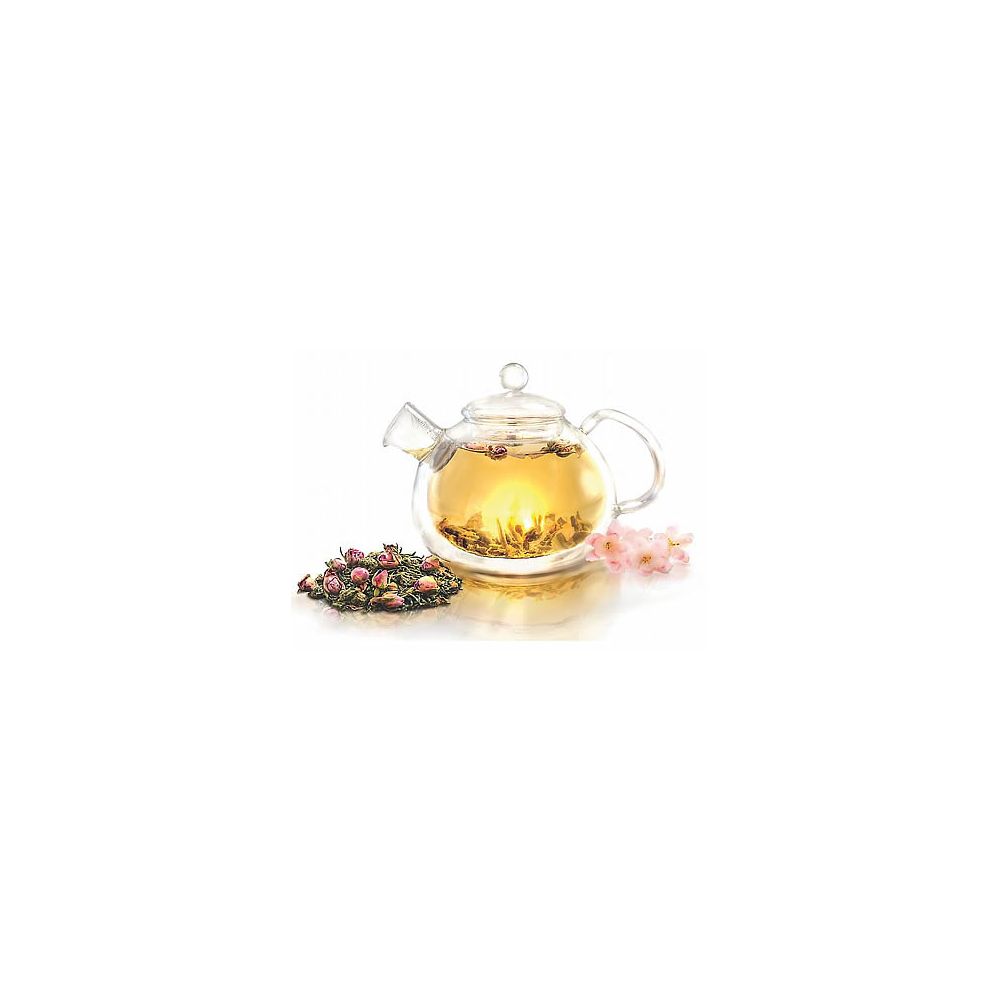 Teavana Small Japanese Cherry Blossoms Cast Iron Teapot, black