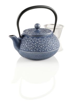 Teavana Medium Japanese Cherry Blossoms Cast Iron Teapot, blue