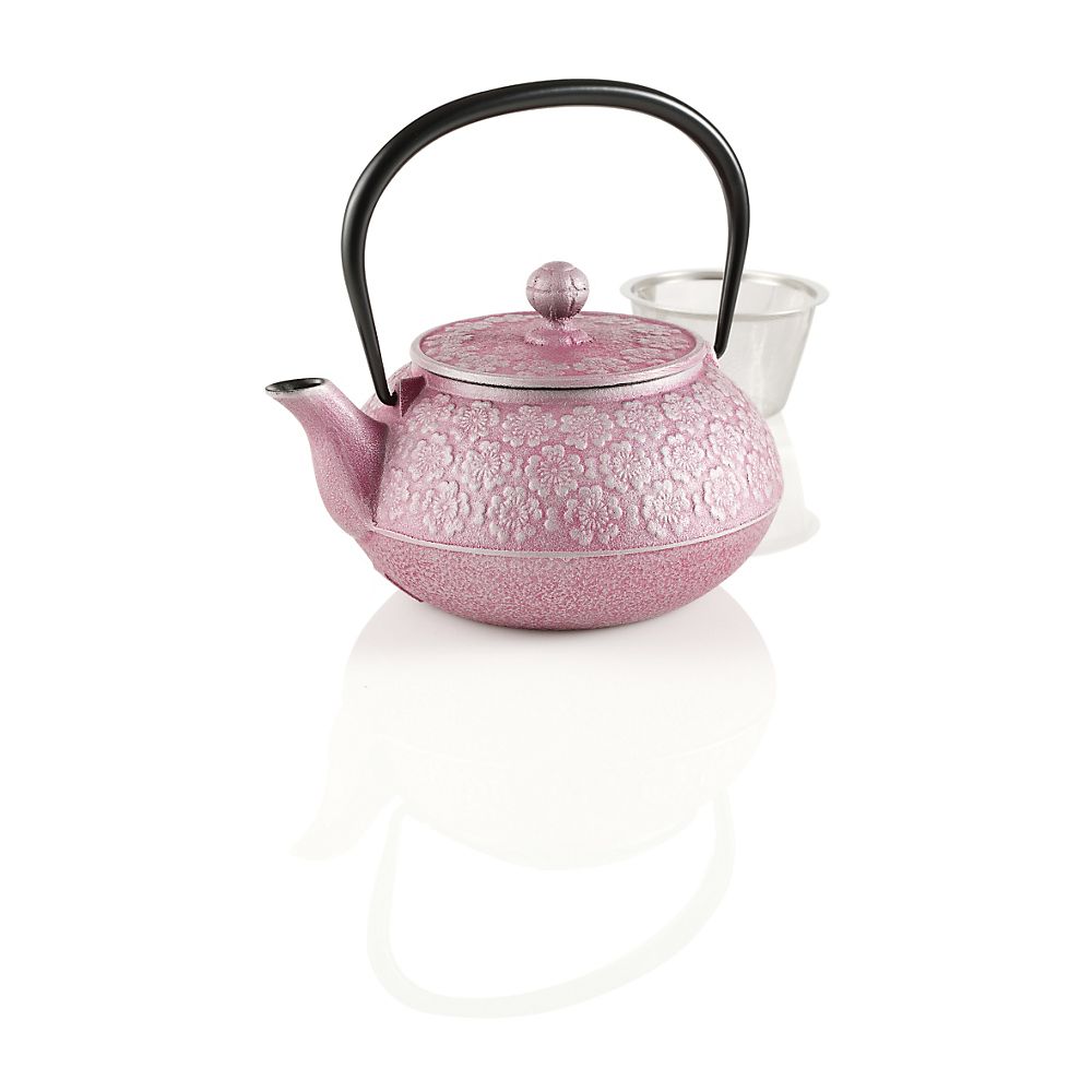 Teavana Medium Japanese Cherry Blossoms Cast Iron Teapot, rose