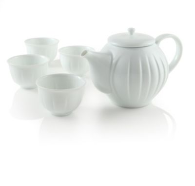 Teavana Shinogi Porcelain Japanese Teapot Set, white