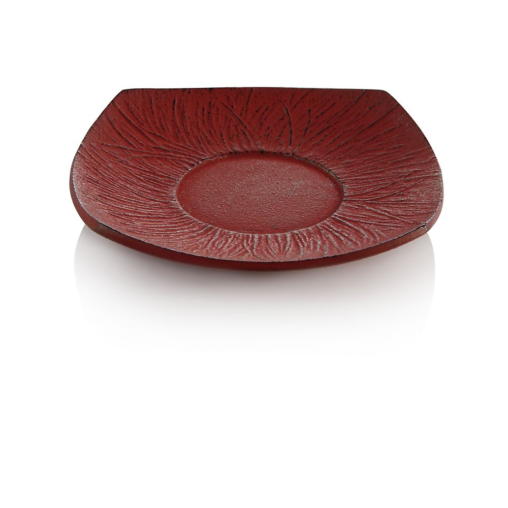 Teavana Grasses Cast Iron Coaster, Red