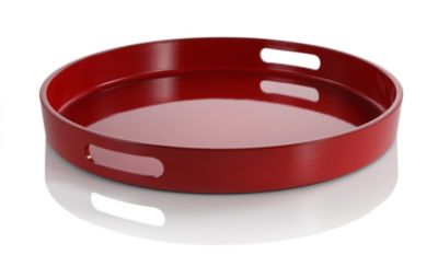 Teavana Red Lacquer Round Serving Tray, 15 inches