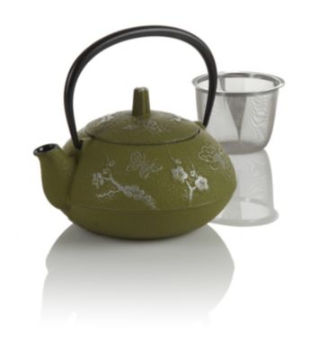 Teavana Green Butterfly Cast Iron Teapot