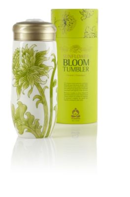 Teavana Green & White Bloom Ceramic Tea Tumbler