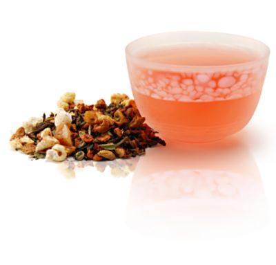 White Pebble Border Glass Tea Cup
