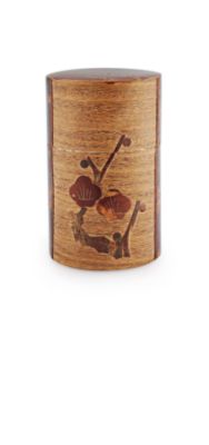 Carved Cherry Bark Tea Canister