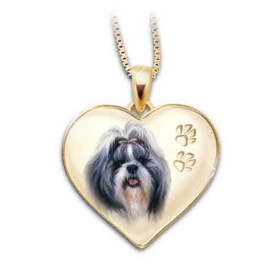 Shih Tzu Engraved Pendant Necklace
