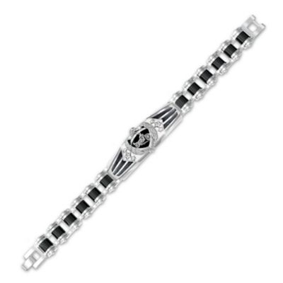 Stainless Steel Motorcycle Bracelet: Ride Hard, Live Free