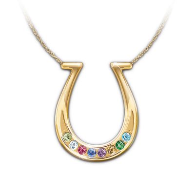 The Good Fortune Lucky Horseshoe Jewel Pendant Necklace: Good Fortune Gift