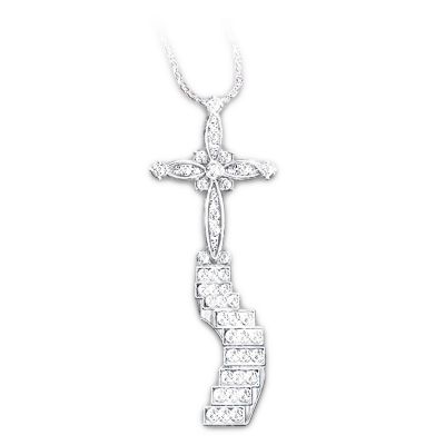 Loving Remembrance Pendant Necklace - Sterling Silver Sympathy Cross