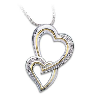 A Daughter's Heart Sterling Silver Heart-Shaped Diamond Pendant