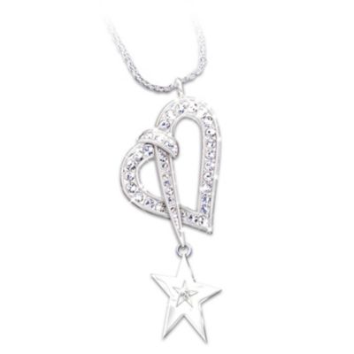 Swarovski Crystal And Diamond Shining Star Pendant Necklace