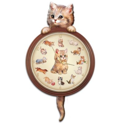 Purr-fect Times Cat Art Decorative Wall Clock