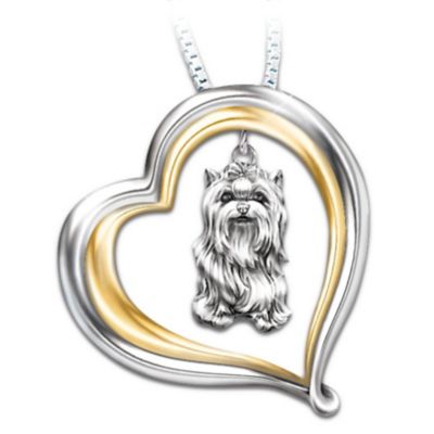 Loyal Companion Dog Lover Yorkie Pendant Necklace Gift Idea