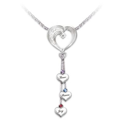 Heartfelt Wishes Sterling Silver Heart-Shaped Necklace for Daughter