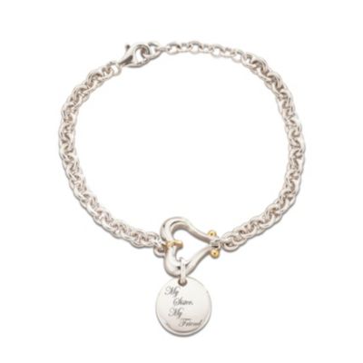 ... Sister My Friend Solid Sterling Silver Engraved Sister Charm Bracelet