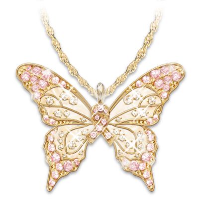 Butterfly Of Hope Pendant Breast Cancer Awareness Jewelry