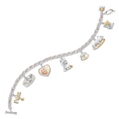 Purr-fect Companion Cat Charm Bracelet Jewelry