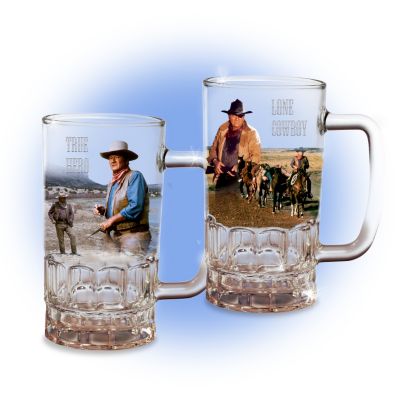 Buy John Wayne An American Legend Glass Mug Memorabilia Collection: Set One