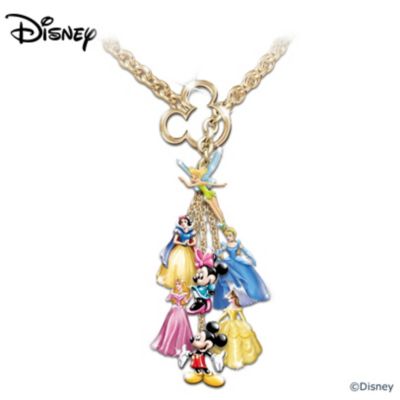 Ultimate Disney Classic 7 Charm Necklace: Unique Collectible Disney Jewelry Gift