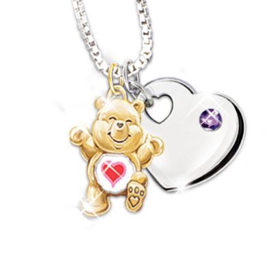Ultimate Care Bears Personalized Birthstone Tag Pendant Necklace