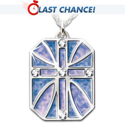 With You Always Diamond And Mother Of Pearl Cross Pendant Necklace: Religious Jewelry