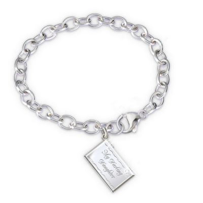 Dear Daughter Letter Of Love Engraved Locket Bracelet