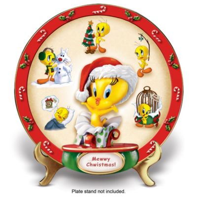 Mewwy Chwistmas Collectible Warner Bros Tweety Collector Plate