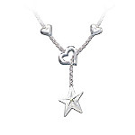 My Granddaughter, My Shining Star Diamond Pendant Necklace Jewelry Gift