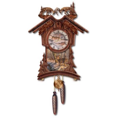 Timeless Nobility Collectible Cuckoo Clock With Deer Art