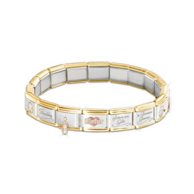 Sisters Forever Italian Charm Bracelet: Unique Sister Jewelry Gift
