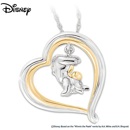   Pooh Some Days Look Better Upside Down Eeyore Pendant Necklace  