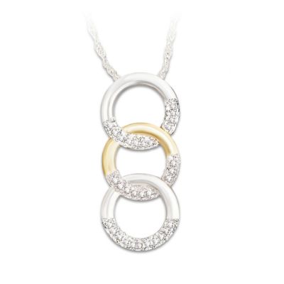 Trilogy Of Love Circle Diamond Pendant Necklace: Sentimental Family Jewelry Gift