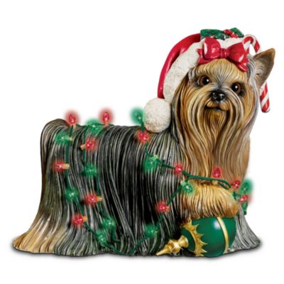 Holiday Delight Yorkie Figurine: Yorkie Dog Lover Gift