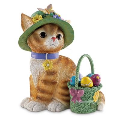 A Purr-fect Easter Cat Figurine