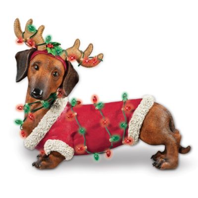 Holiday Delight Dachshund Figurine: Dachshund Dog Lover Gift