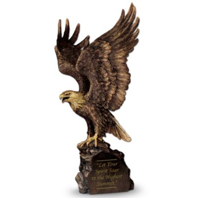 Genuine Cold-Cast Bronze Eagle Sculpture: Summit Of Majesty
